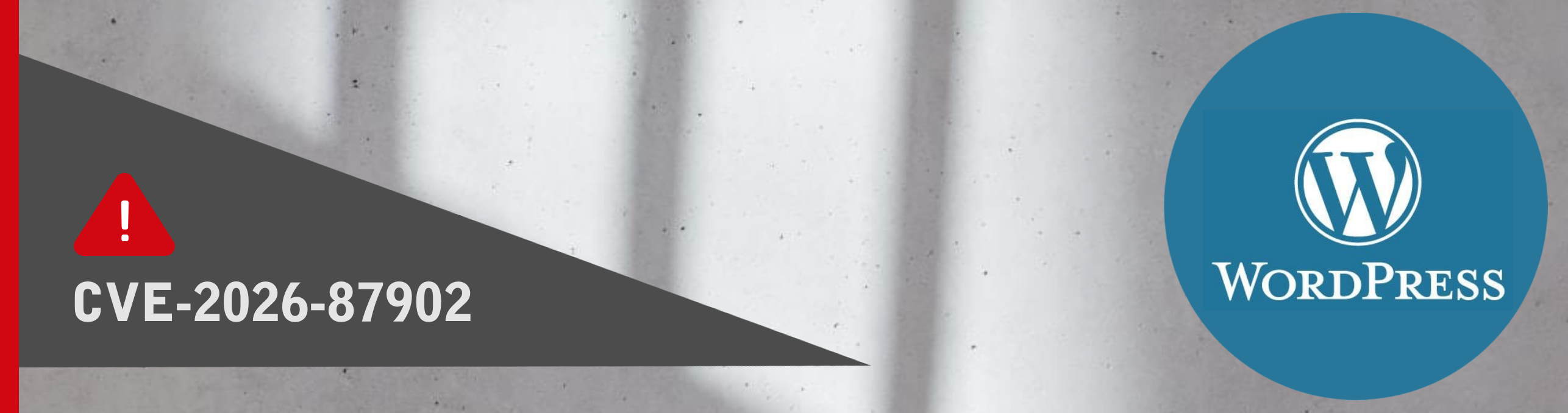 Attēlā CVE kods un Wordpress logo